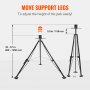 VEVOR 5th Wheel Tripod Stabilizer, 5000 LBS Load Capacity Tripod Fifth Wheel Stabilizer, 35"-57" Adjustable Height RV Gooseneck Stabilizer, Tripod Jack for Fifth-Wheel Trailers, RVs, and Campers