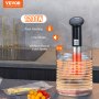 VEVOR Sous Vide Machine, 1200W Sous Vide Cooker, Bluetooth Wi-Fi Connect App Control Immersion Circulator, Digital Display Control, 86-203℉ Temperature and Timer, IPX7 Waterproof, Fast Heating