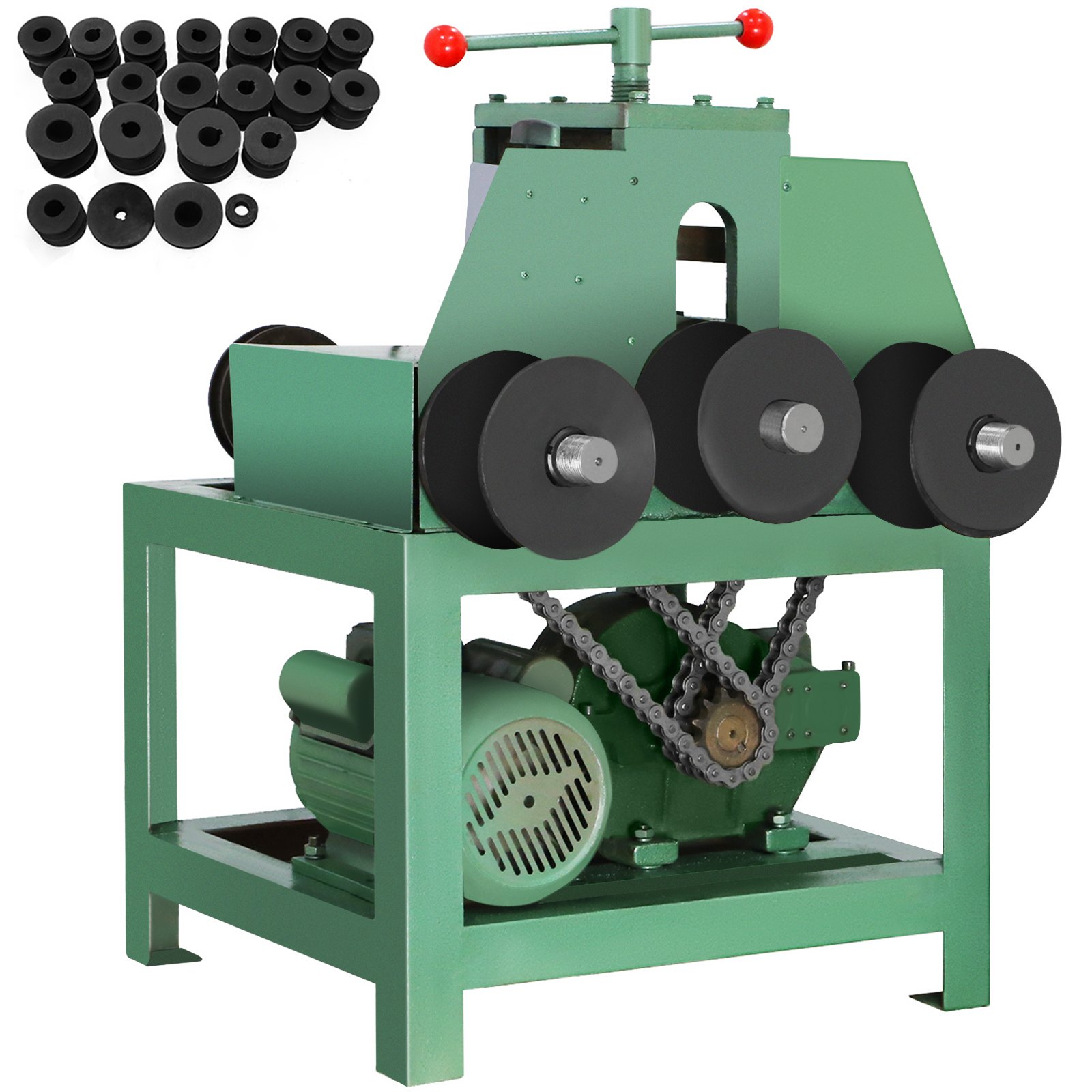 VEVOR Electric Pipe Tube Bender, 1500W Electric Tube Roller Bender Tool, Multi-function Pipe Bender Machine with 9 Round and 8 Square Die Set for Thin-wall Circular Square Tube Bending