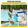 VEVOR Pool Handrail, 32" x 22.5" Swimming Pool Stair Rail, 304 Stainless Steel Stair Pool Hand Rail Rated 375lbs Load Capacity, Pool Rail with Quick Mount Base Plate, and Complete Mounting Accessories