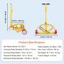 VEVOR 250L Drum Dolly, 544 kg Load Capacity, Barrel Dolly Cart Drum Caddy Round Dolly Steel Low Profile, Heavy Duty Steel Frame with Adjustable Handle 3 Wheels, for Workshop Factory Warehouse
