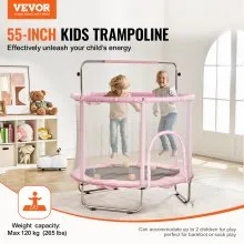 VEVOR 55" Trampoline for Kids Mini Toddler Trampoline with Net Indoor Outdoor