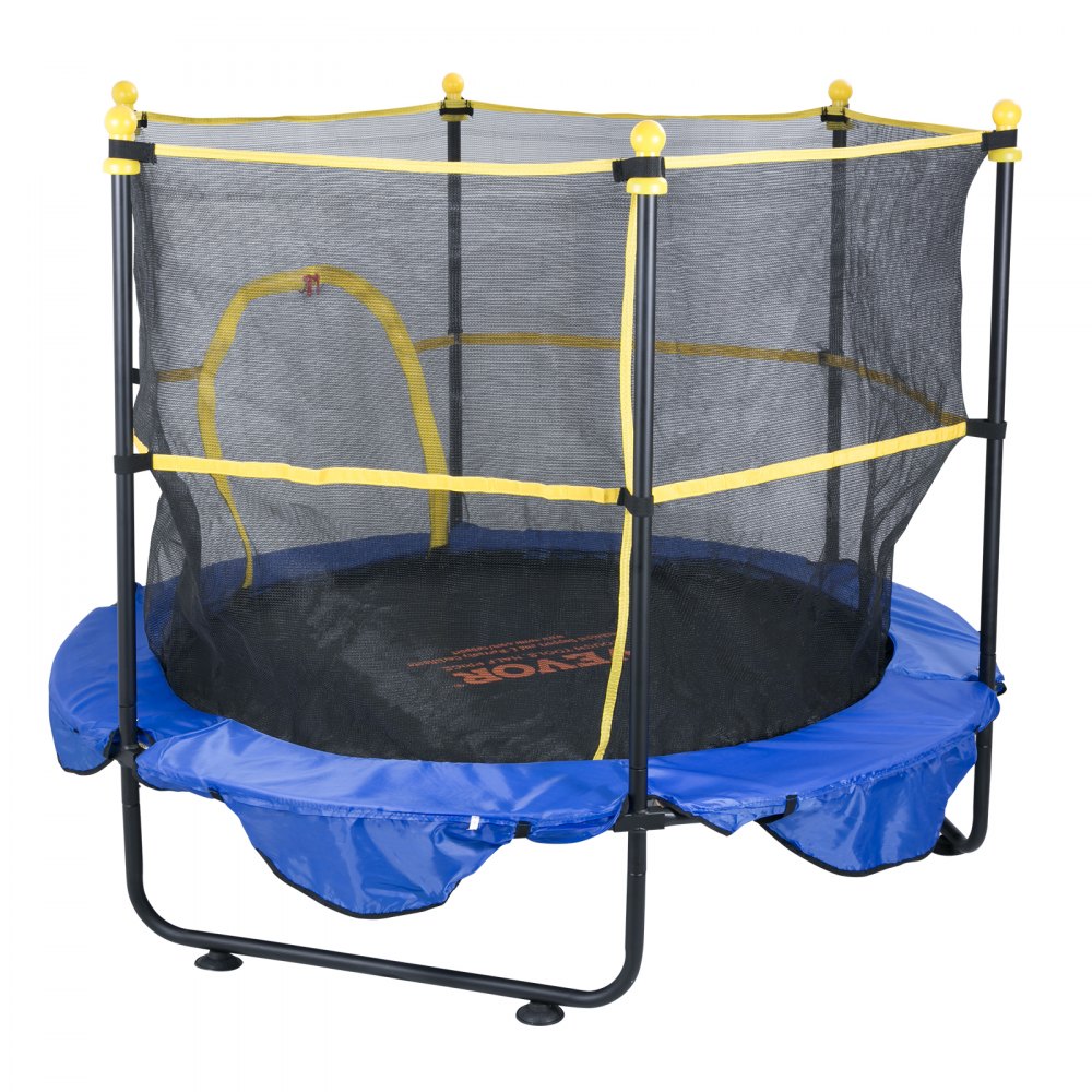 VEVOR 5FT Trampoline for Kids, 60" Indoor Outdoor Trampoline with Safety Enclosure Net, Basketball Hoop and Ocean Balls, Mini Toddler Recreational Trampoline Birthday Gifts for 3+ Years Kids