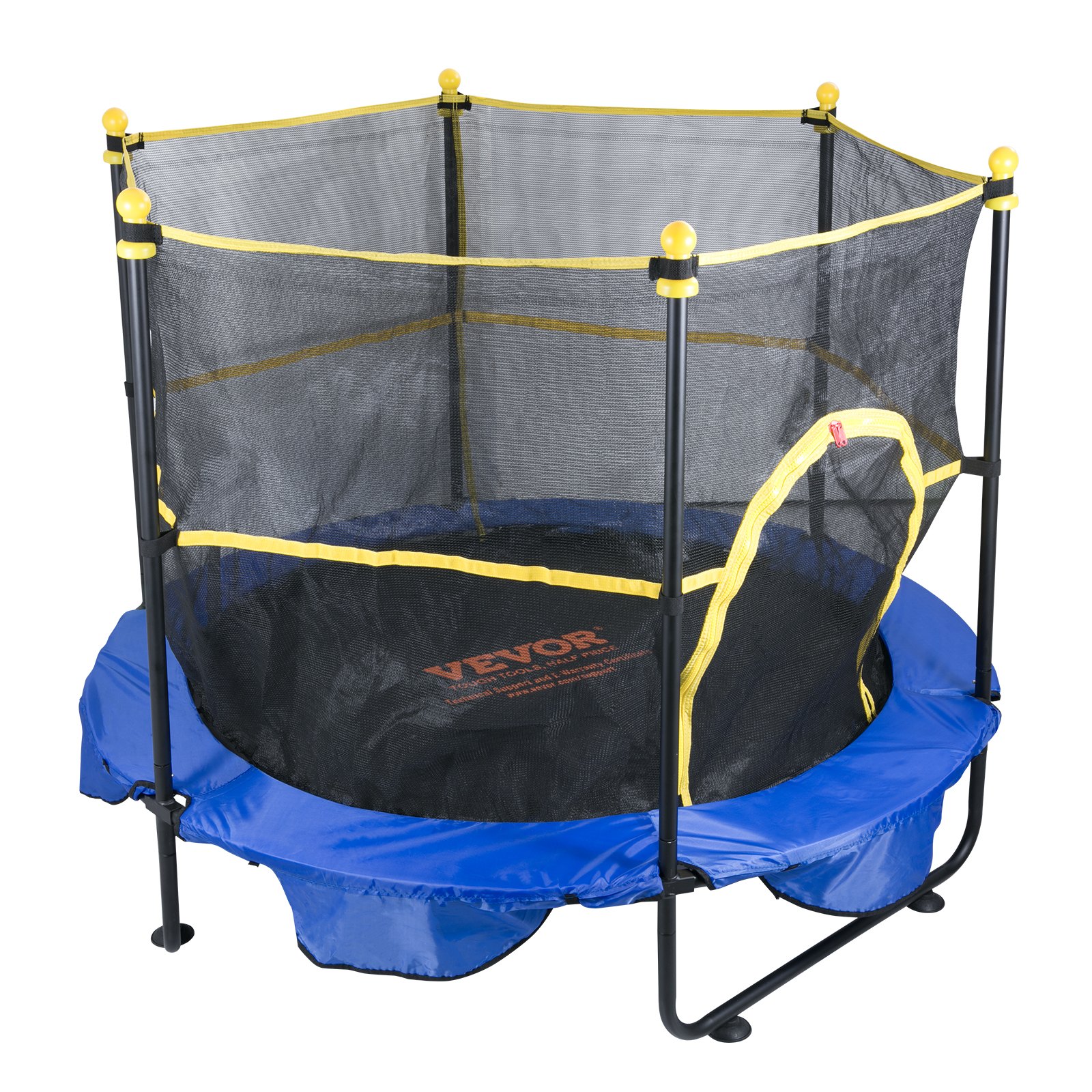 VEVOR 5FT Trampoline for Kids, 60" Indoor Outdoor Trampoline with Safety Enclosure Net, Basketball Hoop and Ocean Balls, Mini Toddler Recreational Trampoline Birthday Gifts for 3+ Years Kids