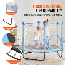 VEVOR 60" trampoline for barn Mini småbarnstrampolin med nett innendørs utendørs