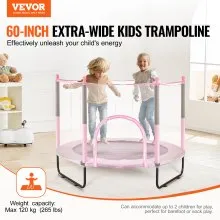 60" Trampoline for Kids Mini Toddler Trampoline with Net Indoor Outdoor