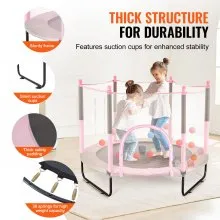 60" Trampoline for Kids Mini Toddler Trampoline with Net Indoor Outdoor