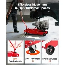 VEVOR Low Profile Floor Jack, 1000 lbs / 0.45 Ton Lifting Capacity Telescoping Transmission Floor Jack, 6.3-25.2 in Lifting Height, 360° Swivel Front wheels, Heavy-Duty Lift Hoist for Garage/Shop