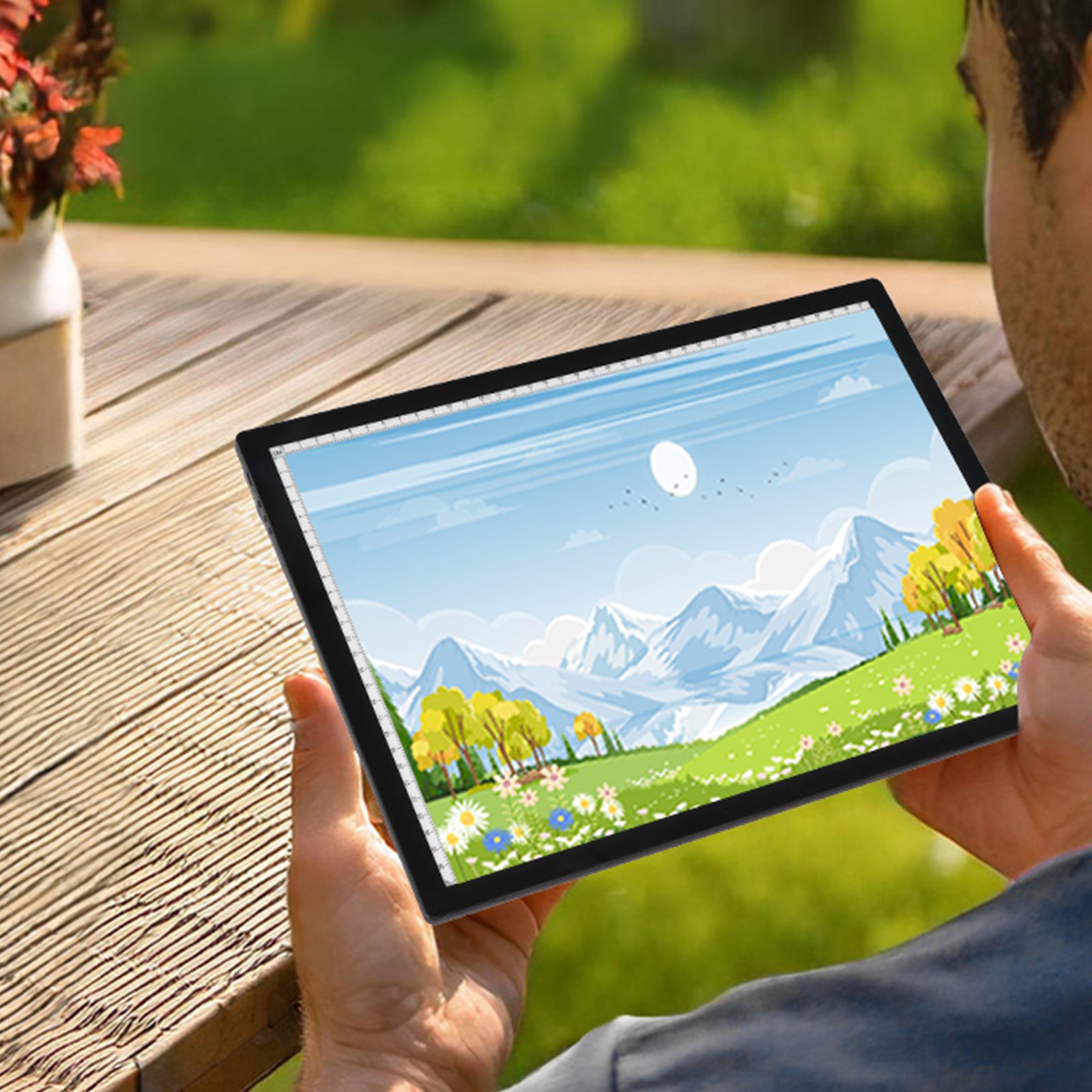 Světelná tabule VEVOR, LED světelná podložka A3 se stmívatelným jasem v 6 úrovních, dobíjecí světelný stůl pro obkreslování, světelný box pro diamantové malování, animaci, skicování, kreslení, šablonování, pro umělce (černá)