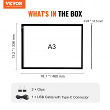 VEVOR A3 LED Light Board USB Powered Tracing Pad 3 Level Dimmable Brightness