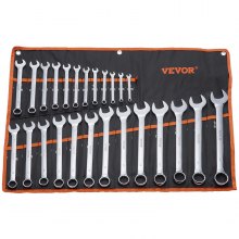 VEVOR Combination Wrench Set 25-Piece Metric 6 mm to 32 mm with Roll-up Pouch