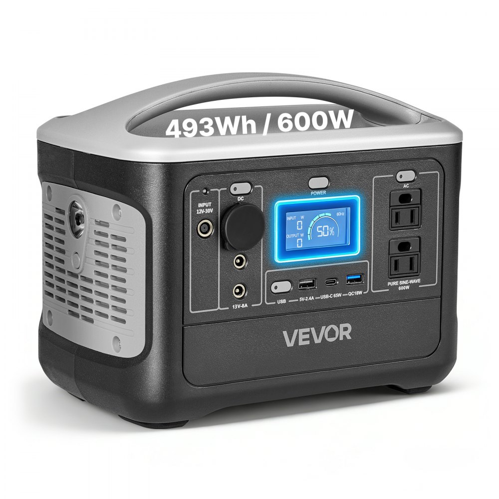 VEVOR M6 600W 493Wh Portable Power Station
