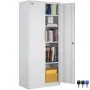 VEVOR Metal Storage Cabinet with 2 Magnetic Doors and 4 Adjustable Shelves, 90 kg Capacity per Shelf, Locking Steel Storage Cabinet, 1.8 m Metal Cabinet with 3 Keys, for Office, Garage, Home, White