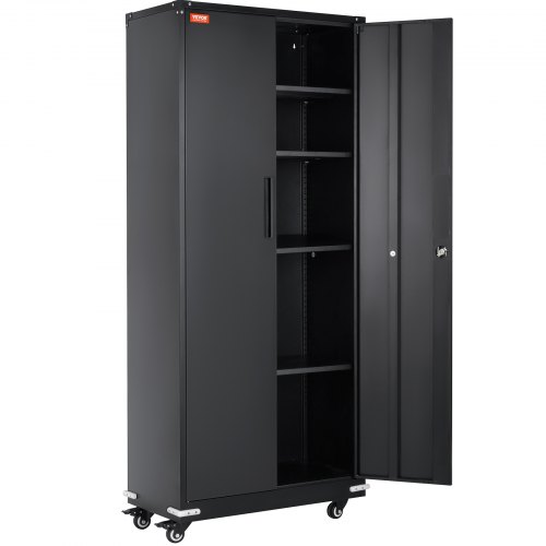 Armario De Metal Blanco HollyHOME Con Puerta Y Cierre Magnético - 87.8x35x40 Cm, Estantes Ajustables, Para Oficina O Hogar