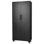 VEVOR Metal Storage Cabinet, 179.5 cm Rolling Steel Garage Cabinet with Adjustable Shelves, 2 Magnetic Doors, Hanging Rod & 3 Rod Hooks, 5 Tiers Lockable Tool Storage for Pantry, Warehouse, Basement