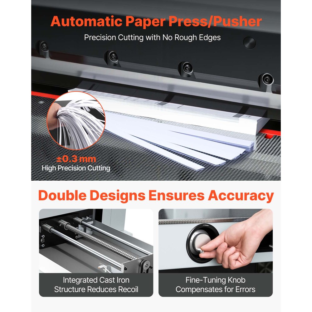 VEVOR Electric Paper Cutter, 1100W Heavy Duty Paper Cutter Machine With 20.28 in Cutting Width, 3.15 in Cutting Thickness, Electric Guillotine Trimmer with Casters and 7 in Touchscreen, for Print Shop