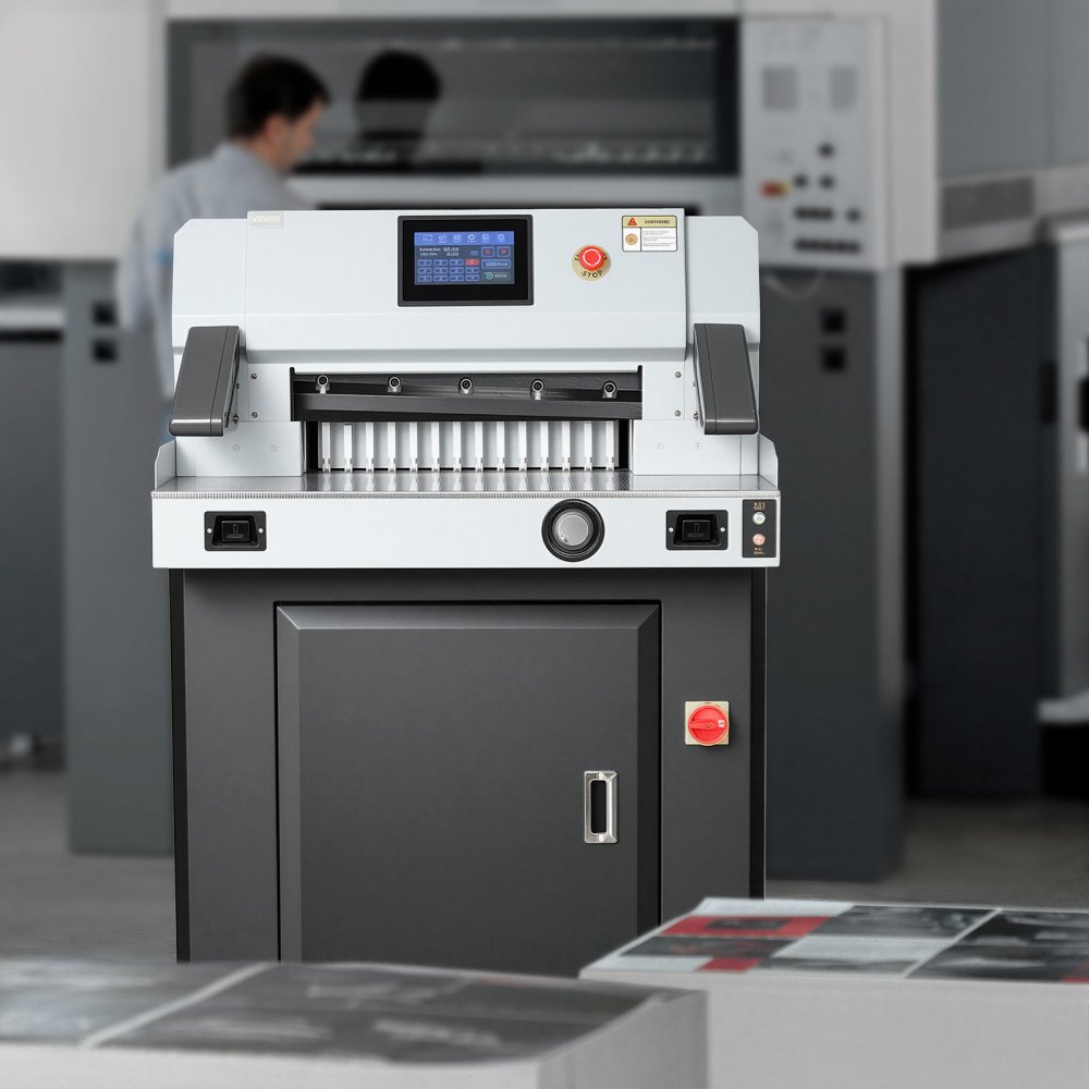 VEVOR Electric Paper Cutter, 1100W Heavy Duty Paper Cutter Machine With 20.28 in Cutting Width, 3.15 in Cutting Thickness, Electric Guillotine Trimmer with Casters and 7 in Touchscreen, for Print Shop