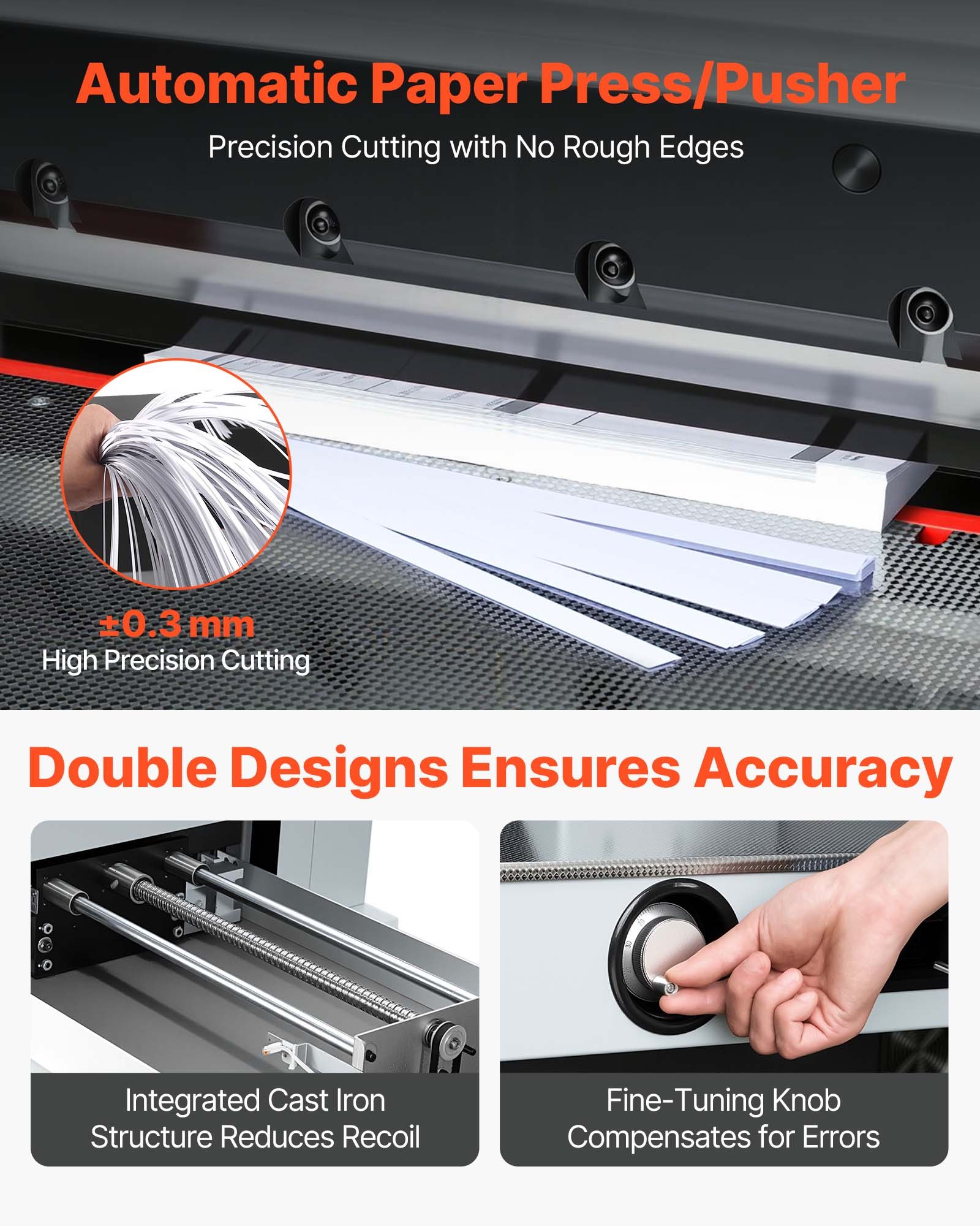 VEVOR Electric Paper Cutter, 1100W Heavy Duty Paper Cutter Machine With 20.28 in Cutting Width, 3.15 in Cutting Thickness, Electric Guillotine Trimmer with Casters and 7 in Touchscreen, for Print Shop