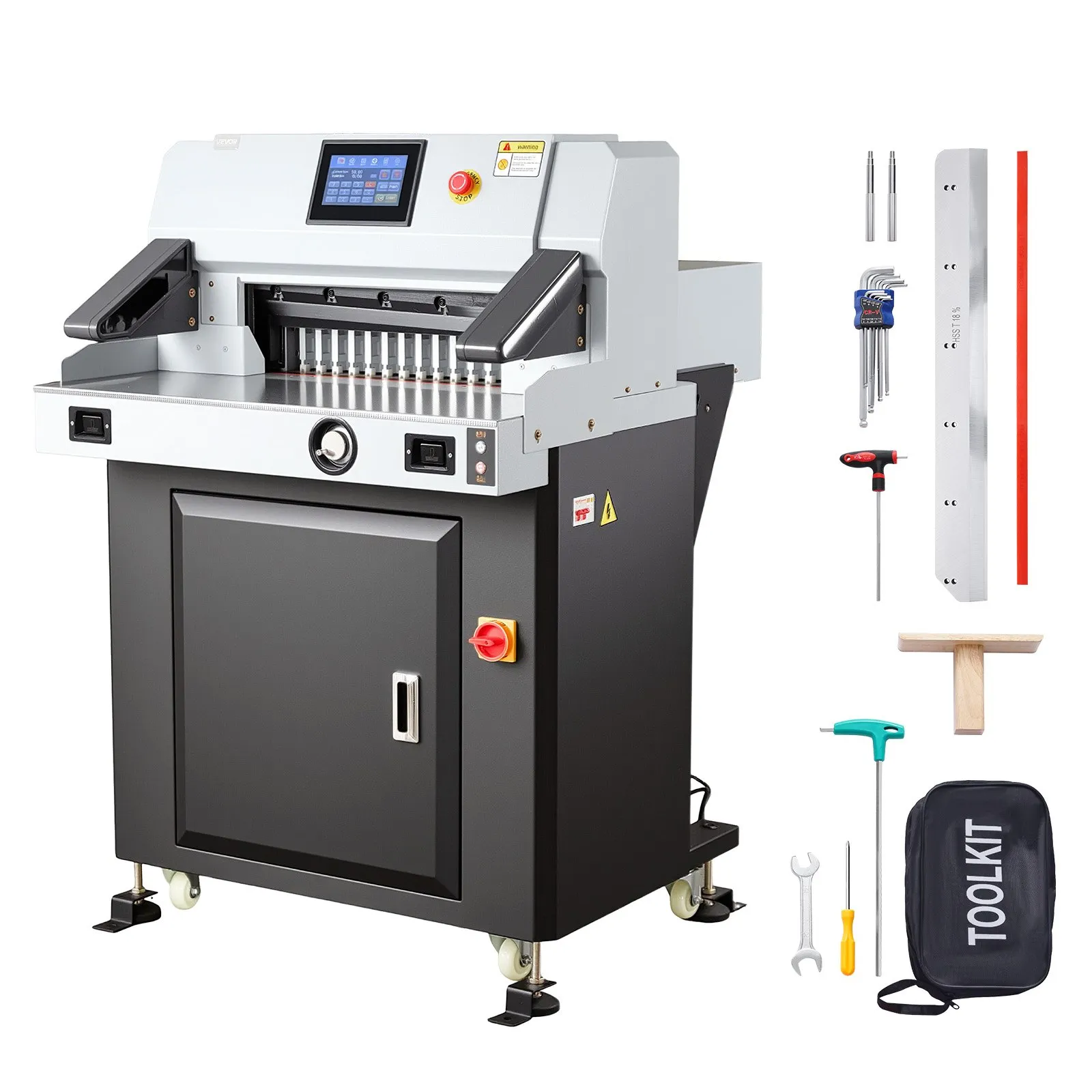 VEVOR Electric Paper Cutter, 1100W Heavy Duty Paper Cutter Machine With 20.28 in Cutting Width, 3.15 in Cutting Thickness, Electric Guillotine Trimmer with Casters and 7 in Touchscreen, for Print Shop