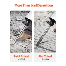 VEVOR Demolition Jack Hammer Electric Concrete Breaker 2800 W 1200 BPM 2 Chisels