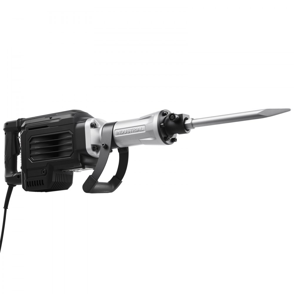 VEVOR Demolition Jack Hammer, 2800 W Powerful Electric Jackhammer, 1200 BPM Concrete Breaker with a Point Chisel, a Flat Chisel, Carrying Case, Gloves, for Concrete, Wall, Brick, Tile and Foundation