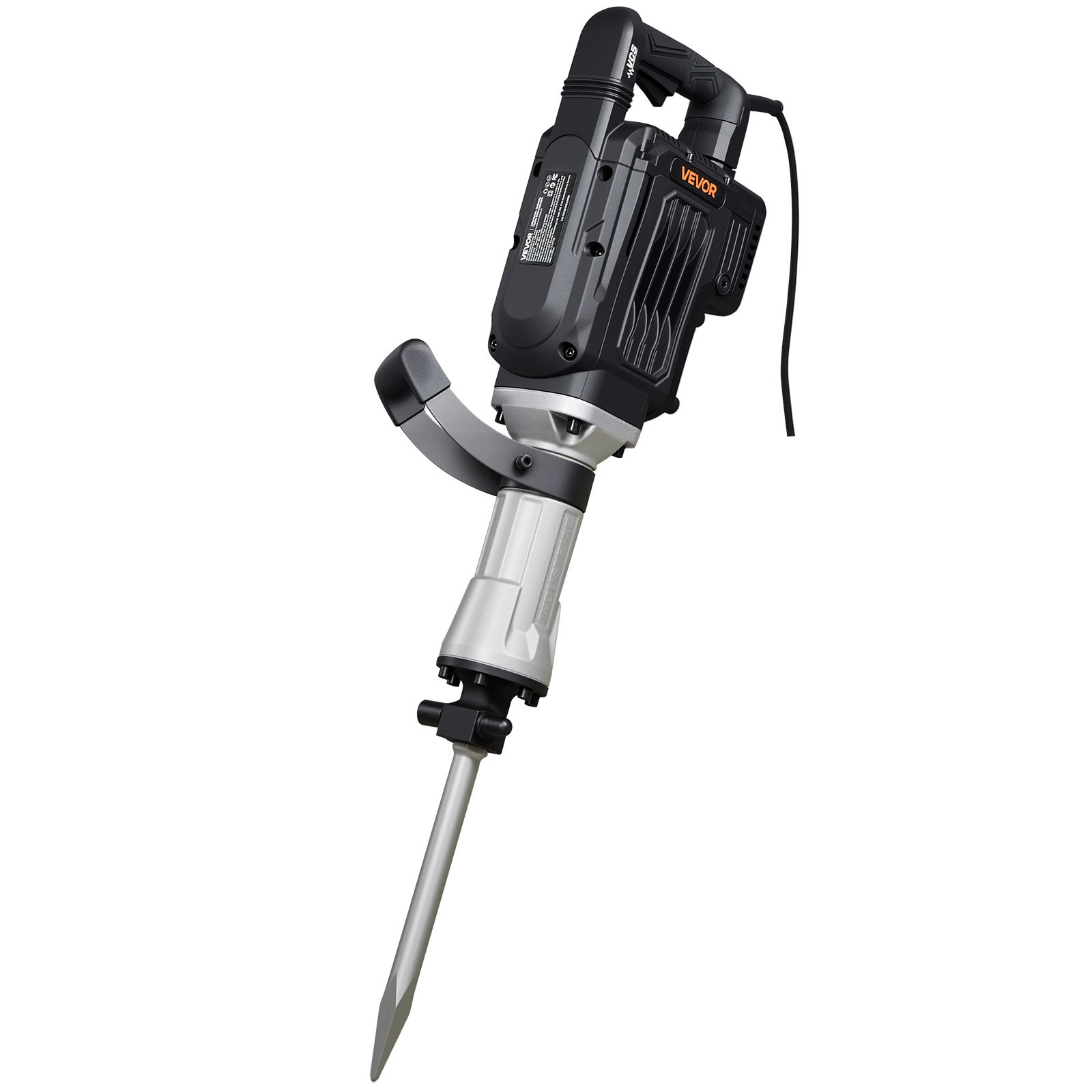 VEVOR Demolition Jack Hammer, 3000 W Powerful Electric Jackhammer, 1700 BPM Concrete Breaker with a Point Chisel, Carrying Case, Gloves, Goggles, for Concrete, Wall, Brick, Tile and Foundation
