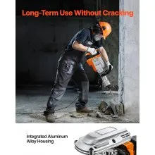 VEVOR Demolition Jack Hammer, 3500W Jack Hammer Concrete Breaker, 2pcs Chisel with Gloves & 360°C Swiveling Front Handle for Trenching, 1900 BPM Heavy Duty Electric Jack Hammer, Black