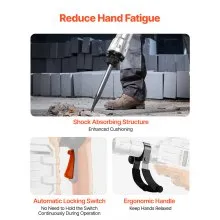 VEVOR Demolition Jack Hammer, 3500W Jack Hammer Concrete Breaker, 2pcs Chisel with Gloves & 360°C Swiveling Front Handle for Trenching, 1900 BPM Heavy Duty Electric Jack Hammer, Black