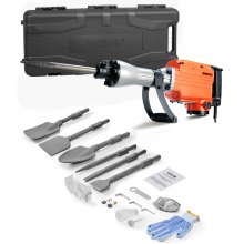 VEVOR Demolition Jack Hammer Concrete Breaker 2200W Electric Hammer 6 Chisel Bits