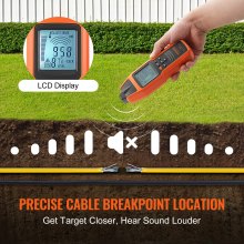 VEVOR Underground Cable Locator, 3 FT Max. Detection Depth, 12 to 600V (NVC) Wire Tracer Break Detector Finder, 6561 FT Max.Detection Length for Electrical Circuits Pipelines Dog Fence Buried Cables