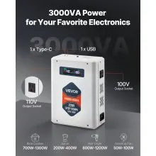 VEVOR Step Down Voltage Converter 3000VA Power Converter Transformer 220 to 110V