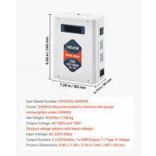 VEVOR Step Down Voltage Converter 3000VA Power Converter Transformer 220 to 110V