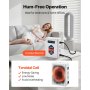 VEVOR Step Down Voltage Converter, 2000VA, Heavy Duty Voltage Power Converter, 220V to 110V Power Transformer, with 2 US Outlets, USB Output, LCD Display, Temperature Protection, for 110V Appliances