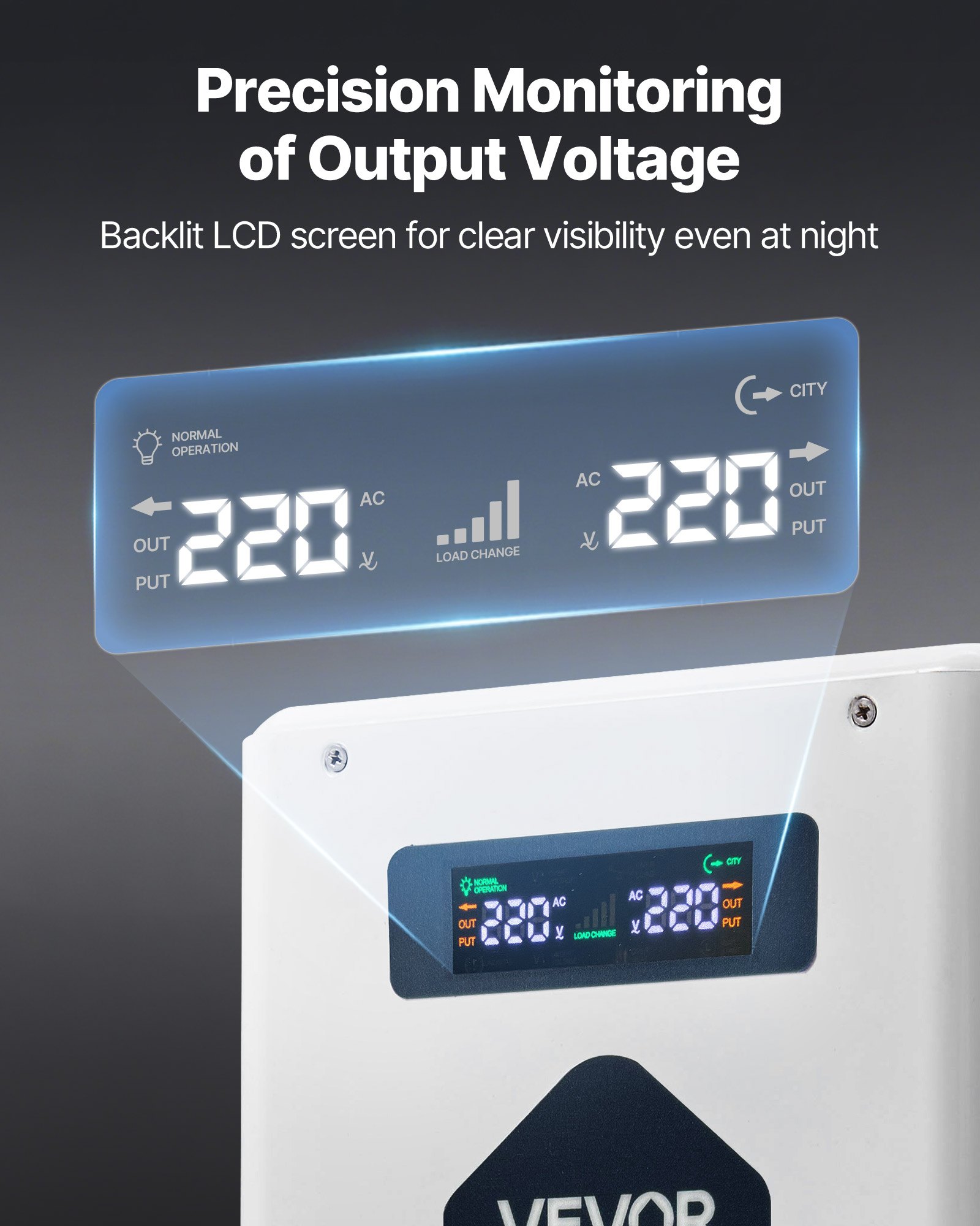VEVOR Step Up Voltage Converter, 3000VA, Heavy Duty Voltage Power Converter, 110V to 220V Power Transformer, with 2 EU Outlets, USB Output, LCD Display, Temperature Protection, for 220V Appliances