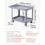 VEVOR Utility Cart, 550 lbs Capacity, 2 Tier Service Cart with 360° Swivel & Fixed Wheels (2 with Brakes), Heavy Duty Plastic Rolling with Storage Tray, Tool Storage for Garage Warehouse Workshop Gray