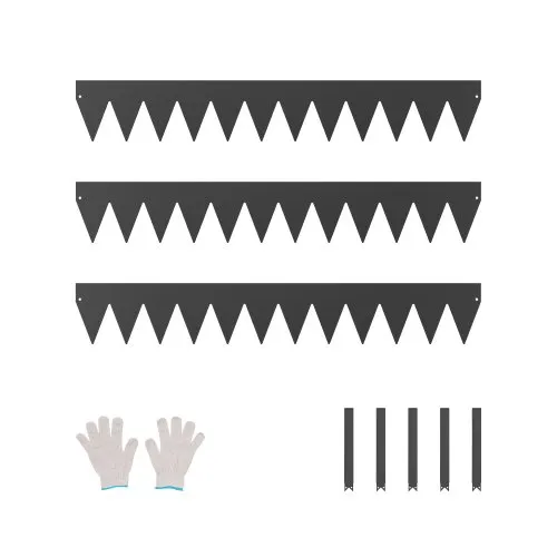 VEVOR Steel Landscape Edging, 3 Packs 40 x 6 in Rust-Resistant Metal Landscape Edging, Bendable Garden Edging Border, Heavy Duty Lawn Edging, Easy-to-Install, Flower Bed Yard Pathway Divider Black
