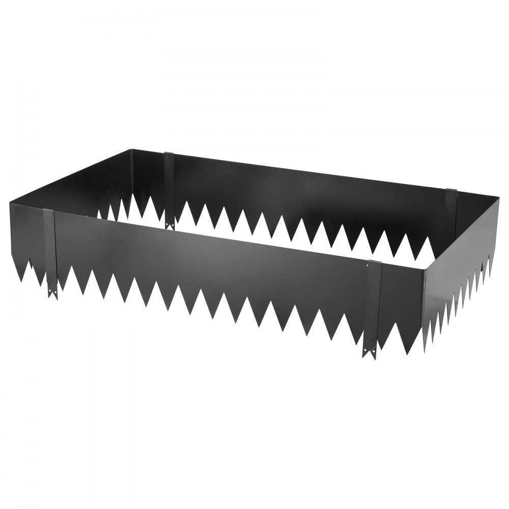 VEVOR Galvanized Steel Landscape Edging, 6-Pack 1016 x 254 mm Metal Edging for Landscaping with 8 Mounting Clips, Heavy Duty Metal Garden Edge Border for Flower Bed, Yard Pathway, Black