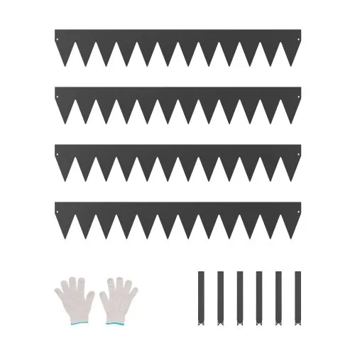 VEVOR Steel Landscape Edging, 4 Packs 40 x 6 in Rust-Resistant Metal Landscape Edging, Bendable Garden Edging Border, Heavy Duty Lawn Edging, Easy-to-Install, Flower Bed Yard Pathway Divider Black