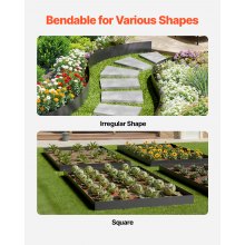 Steel Landscape Edging 4 Packs 40 x 6 in Rust-Resistant Garden Edging Border