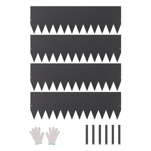 VEVOR Steel Landscape Edging, 4 Packs 40 x 12 in Rust-Resistant Metal Landscape Edging, Bendable Garden Edging Border, Heavy Duty Lawn Edging, Easy-to-Install, Flower Bed Yard Pathway Divider Black