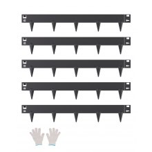 VEVOR Steel Landscape Edging, 5 Packs 39 x 3 in Rust-Resistant Metal Landscape Edging, Bendable Garden Edging Border, Heavy Duty Lawn Edging, Easy-to-Install, Flower Bed Yard Pathway Divider Black