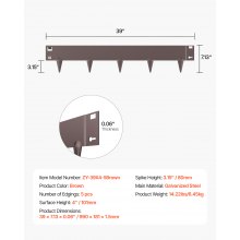 Steel Landscape Edging 5 Packs 39 x 4in Rust-Resistant Edging Border Brown