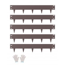 VEVOR Steel Landscape Edging, 5 Packs 39 x 4 in Rust-Resistant Metal Landscape Edging, Bendable Garden Edging Border, Heavy Duty Lawn Edging, Easy-to-Install, Flower Bed Yard Pathway Divider Brown