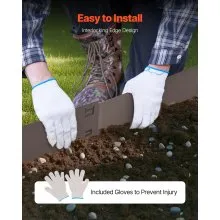 Steel Landscape Edging 5 Packs 39 x 5in Rust-Resistant Edging Border Brown
