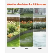 Steel Landscape Edging 5 Packs 39 x 3in Rust-Resistant Edging Border Dark Gray