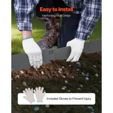 Steel Landscape Edging 5 Packs 39 x 3in Rust-Resistant Edging Border Dark Gray