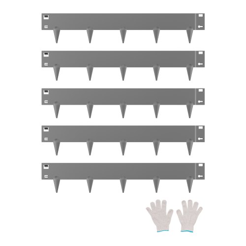 VEVOR Steel Landscape Edging, 5 Packs 39 x 4 in Rust-Resistant Metal Landscape Edging, Bendable Garden Edging Border, Heavy Duty Lawn Edging, Easy-to-Install, Flower Bed Yard Pathway Divider Dark Gray