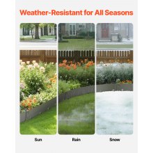 Steel Landscape Edging 5 Packs 39x4in Rust-Resistant Edging Border Dark Gray