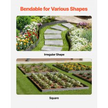 Steel Landscape Edging 5 Packs 39x4in Rust-Resistant Edging Border Dark Gray