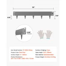 Steel Landscape Edging 5 Packs 39x4in Rust-Resistant Edging Border Dark Gray